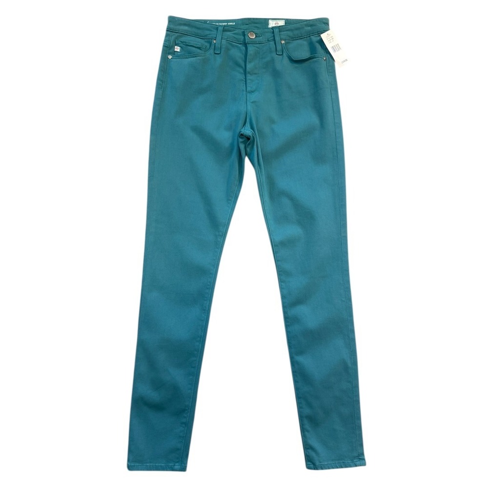 AG Adriano Goldschmied Farrah Skinny Ankle Jeans Teal Ocean Stone 4 27 High Rise
